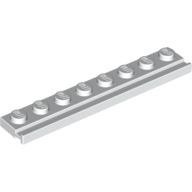 Lego destička 1x8 s drážkou, bílá (451001, 4250463, 4501853)